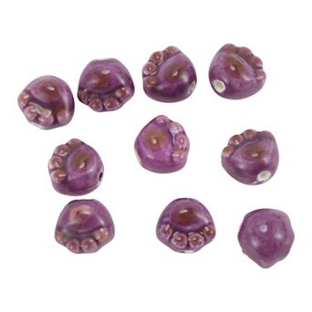 10 pc Cat Paw Pattern Ceramic Beads for DIY 0.43"x0.47"