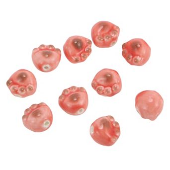 10 pc Cat Paw Pattern Ceramic Beads for DIY 0.43"x0.47"