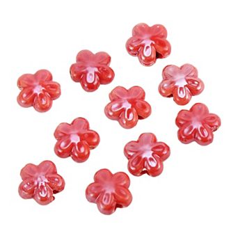 10 pc Flower Pattern Ceramic Beads for DIY 0.43"x0.43"