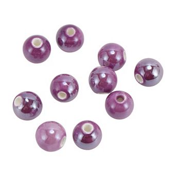 10 pc Round Ceramic Beads for DIY 0.37"x0.4"