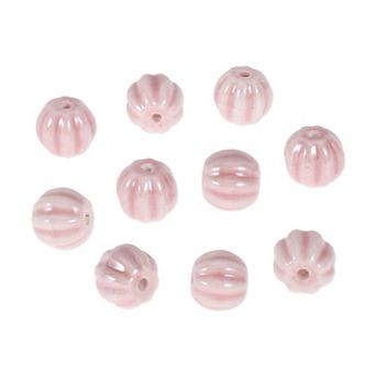 0.39"x0.43" 10 pc Ceramic Beads for DIY Pumpkin Pink