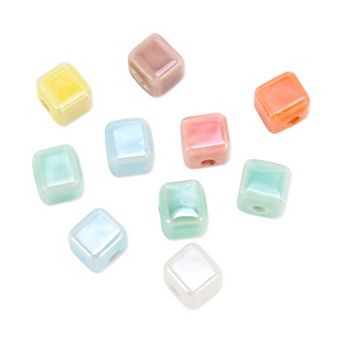 0.31"x0.31" 10 pc Ceramic Beads Ideal for Crafts Bracelet Square Mixedcolors