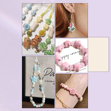 0.67"x0.67" 10Pcs Ceramic Beads Ideal for Crafts Bracelet