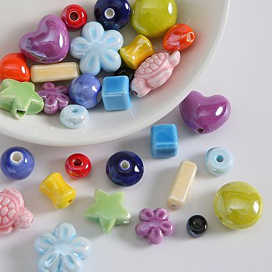 0.67"x0.67" 10Pcs Ceramic Beads Ideal for Crafts Bracelet