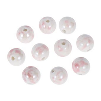 0.51"x0.51" 10 pc Ceramic Beads for DIY Flower Pink
