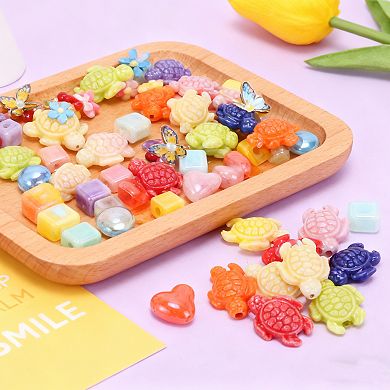 0.59"x0.59" 10Pcs Ceramic Beads Ideal for Crafts Bracelet Star Mixedcolors