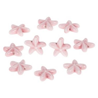 0.71"x0.71" 10 pc Ceramic Beads for DIY Starfishs Pink