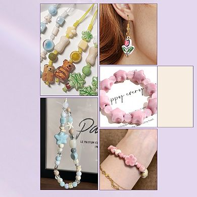 0.71"x0.71" 10 Pcs Ceramic Beads for DIY Starfishs Pink