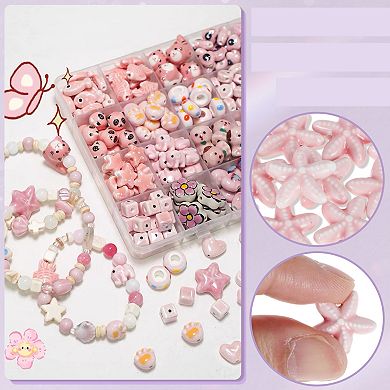 0.71"x0.71" 10 Pcs Ceramic Beads for DIY Starfishs Pink