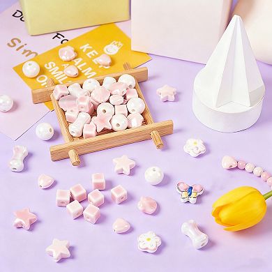 0.71"x0.71" 10 Pcs Ceramic Beads for DIY Starfishs Pink