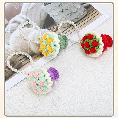 1Pc Flower Keychai Faux Pearl Chain Design