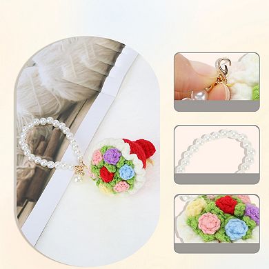1Pc Flower Keychai Faux Pearl Chain Design