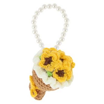 1 pc Flower Keychai Faux Pearl Chain Design