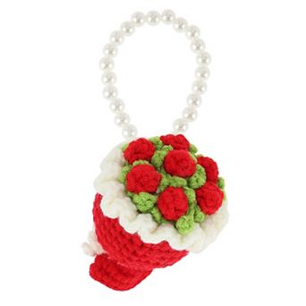1 pc Flower Keychai Faux Pearl Chain Design