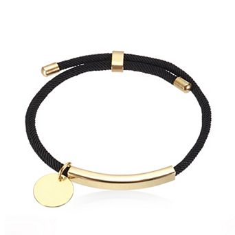 Braided Adjustable Stainless Steel Bracelets, Handmade Braided Rope Engravable Bracelets with Bag