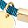 Gold Tone Blue