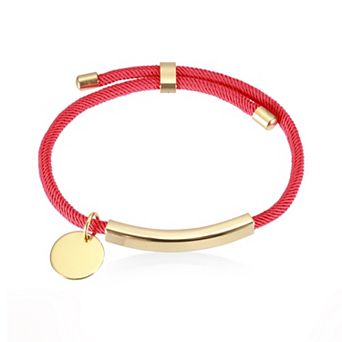 Braided Adjustable Stainless Steel Bracelets, Handmade Braided Rope Engravable Bracelets with Bag