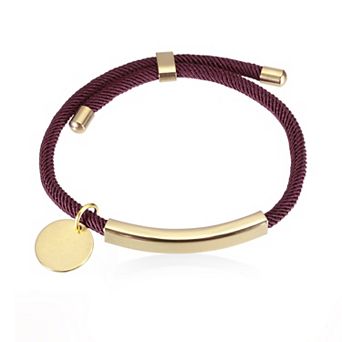 Braided Adjustable Stainless Steel Bracelets, Handmade Braided Rope Engravable Bracelets with Bag