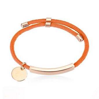 Braided Adjustable Stainless Steel Bracelets, Handmade Braided Rope Engravable Bracelets with Bag