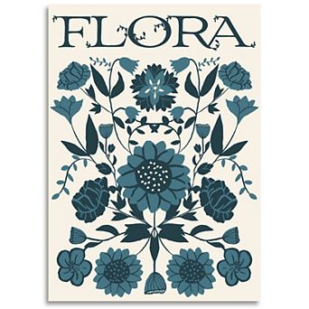 COURTSIDE MARKET Studio Series Teal Flora Canvas Wall Art