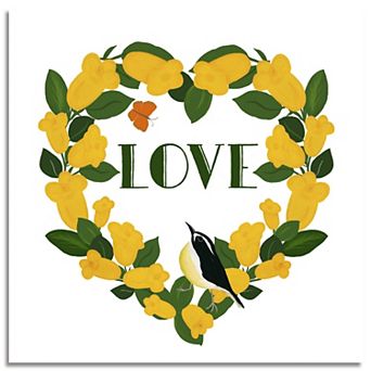 COURTSIDE MARKET Studio Series Toi La Heart Bird Canvas Wall Art