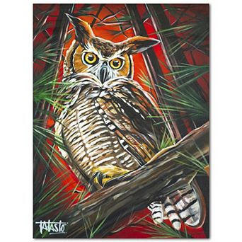 COURTSIDE MARKET Studio Series Great Horned Owl Canvas Wall Art
