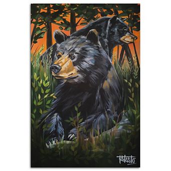 COURTSIDE MARKET Studio Series Black Bears Canvas Wall Art