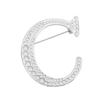 Letter Brooch Pins, Pearl Initial Alphabet Letter Lapel Badges Pin for Clothes Bouquet Hat Bag Craft
