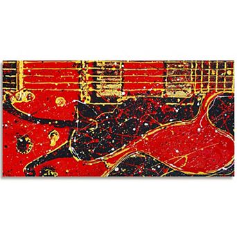 COURTSIDE MARKET Studio Series Red Guitar Canvas Wall Art