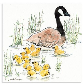 COURTSIDE MARKET Studio Series Goose and Babies Canvas Wall Art