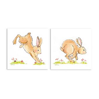 COURTSIDE MARKET 2 pc Studio Series Hopping Along Canvas Wall Art Set