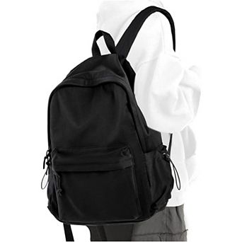 Waterproof Nylon School Backpack Lightweight 24L Laptop Daypack for Teens Men Women