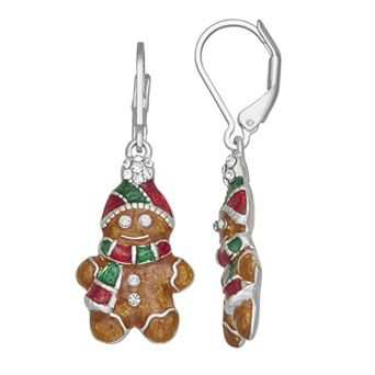 Napier Silver Tone Gingerbread Drop Earrings