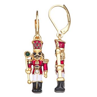 Napier Gold-Tone Nutcracker Drop Earrings