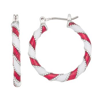 Napier Silver-Tone Click-It Hoop Earrings
