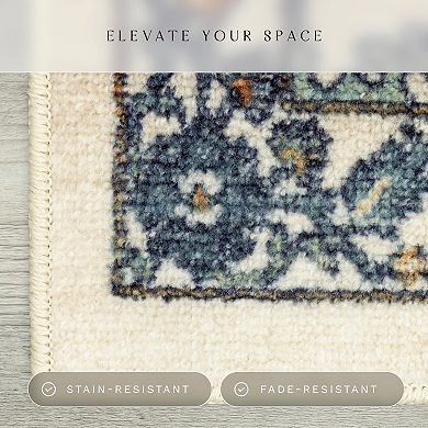Washable Non Slip Low Profile Oriental Runner Rug Stain Resistant For High Traffic Areas