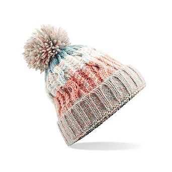 Beechfield Womens/Ladies Corkscrew Pom Pom Beanie