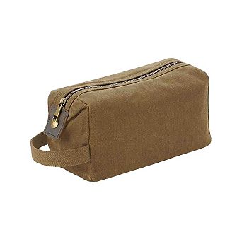 Quadra Heritage Leather Trim Toiletry Bag