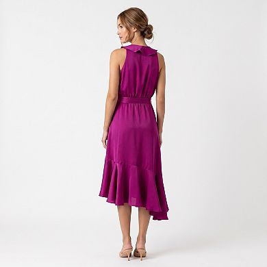 Women's Taylor Ruffle Wrap Sleeveless Midi Dress