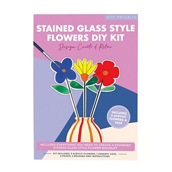 Gift Republic Stained Glass Style Flowers DIY Kit