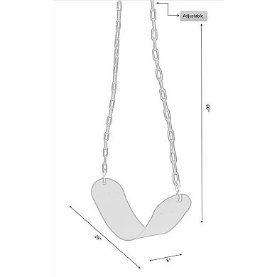 Heavy Duty Flexible Green Belt Swing with Coated Metal Chain