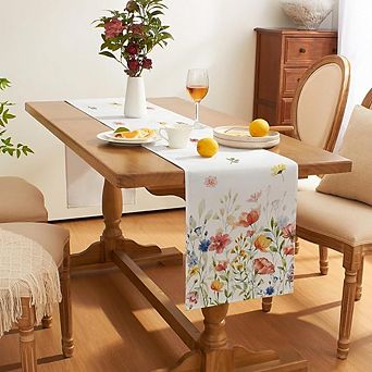 Wildflower Spring Table Runner 13x36 Inch Easter Summer Indoor/Outdoor Decor