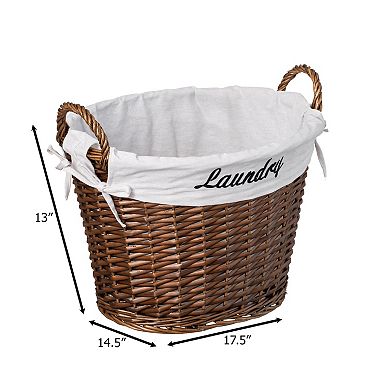 Wickerwise Handwoven Laundry Basket with Liner & Handles - Boho Decorative Storage Hamper