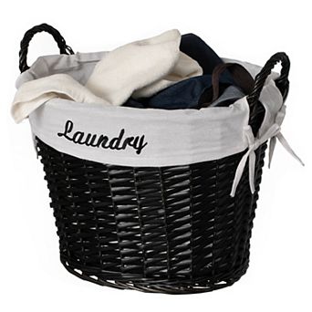 Wickerwise Handwoven Laundry Basket with Liner & Handles - Boho Decorative Storage Hamper