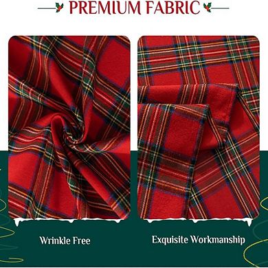 Christmas Buffalo Plaid Tablecloth Red Checkered Rectangle Linen Cotton