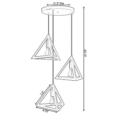 Set of 3 Triangle-Shaped Ceiling Light