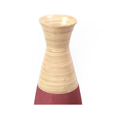 Set of 2 Burgundy Floor Vases