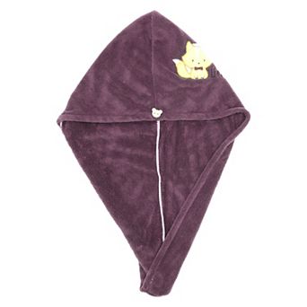 1 pc Women Soft Fox Pattern Hair Towel for Bathroom Purple