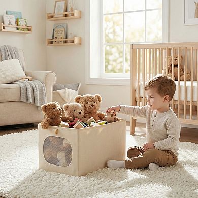 Storage Cube Fabric Storage Bin with Bottom for Shelves Closet 1 Pack Collapsible Storage Basket