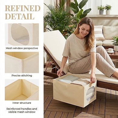 Storage Cube Fabric Storage Bin with Bottom for Shelves Closet 1 Pack Collapsible Storage Basket